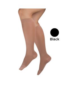 MicroFiber Moderate  Md 15-20mmHg  Knee Highs  Black